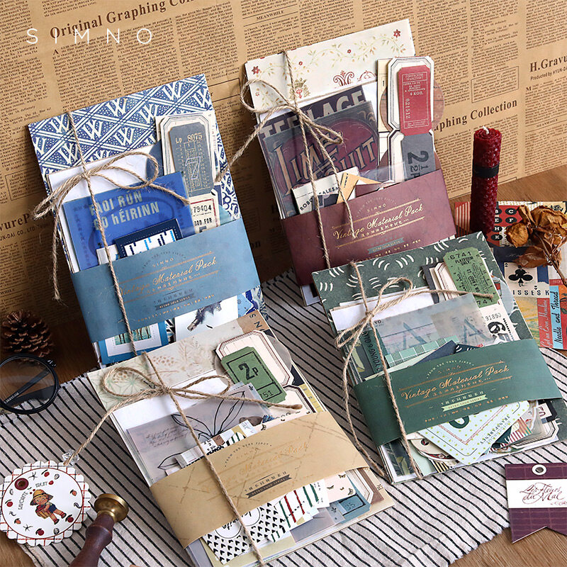 DUKEEN Vintage Material pack Series Kraft Paper Scrapbooking/Card Making/Journaling Project DIY Diary Vintage Decoration LOMO Cards
